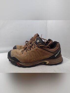 Salomon Mens Hiking Boots Shoes Size 12 Brown Contagrip Suede Leather LL